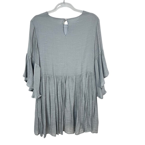 Umgee Boho Embroidered Lagenlook Tunic Dress Size XL Gray Multi - Picture 5 of 7